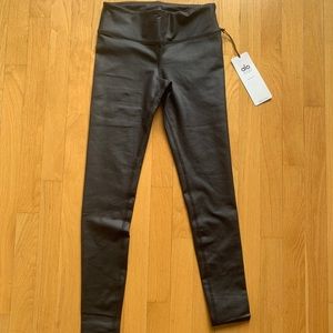 alo High Waist Airbrush Legging Glossy Black NWT